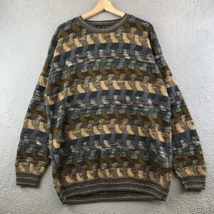Vintage Protege Collection Men's XL Knit Sweater Googi Abstract